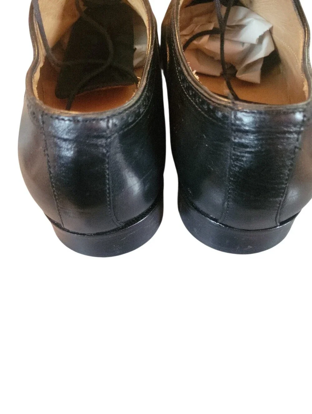 Mercanti Fiorentini Black Leather Cap-Toe Oxfords Sz 11M